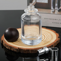 Flacon de parfum en verre transparent dégradé givré noir mat de 30 ml/50 ml/100 ml avec fond épais pour crème de soin de la peau