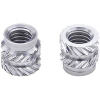 OEM 303 Stainless Steel Hot Melt Inset Nuts Heating Molding Thread Inserts Nut SL-Type Double Twill Knurled Injection Nut M2 M3
