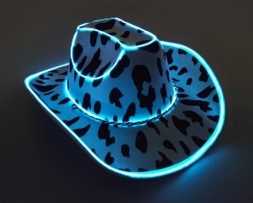 Sombrero de perlas de Halloween para fiesta de carnaval, sombrero de mezclilla iluminado de diez colores fluorescente inalámbrico LED, sombrero de vaquero occidental de Color de fantasía - Product Image 3