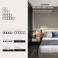 FIKO Interrupteurs et prises murales Panneau en verre trempé noir 1/2/3/4 Gang 1/2 Way EU/UK Standard 16A20A45A