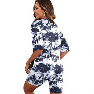 Conjunto Deportivo de Dos Piezas para Mujer, Ecológico, Tejido, de Spandex/Poliéster, Estilo Urbano, Verano, Sudadera Corta con Capucha y Pantalones Cortos con Cordón - Product Image 3