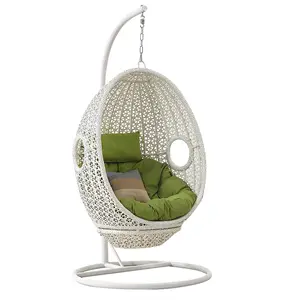 Swing Chair Outdoor Furniture PE Rattan Wicker Hanging Hammock,with cushion and UV Resistant frame stand egg hanging chair/