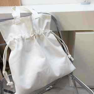 กระเป๋าผ้าแคนวาสแบบมีเชือกผูก  รีไซเคิลได้  สกรีนโลโก้ได้ตามต้องการ  ขายส่ง MOQ ต่ำ |   ถุงช้อปปิ้งและถุงโปรโมชั่น - Product Image 3