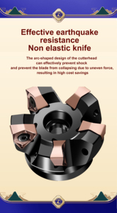 Tg wnmu phay chèn <span class=keywords><strong>90</strong></span> độ góc phải <span class=keywords><strong>CNC</strong></span> thức ăn nhanh phay đầu tùy chỉnh OEM hỗ trợ với lớp phủ thiếc - Product Image 5