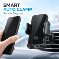 Support de téléphone de voiture 3-en-1 avec certification Apple Find My, détection intelligente et charge sans fil 15W