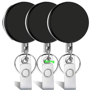 Vendita calda pesante supporto distintivo in plastica avvolgitore carta d'identità in acciaio cavo retrattile portachiavi auto - Product Image 1