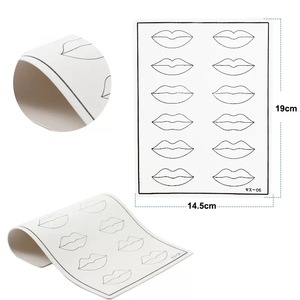 Permanent Makeup <b>Practice</b> Skin Single Side Printed Eyebrow Lip Latex <b>Pad</b> PMU Microblading Training Skins - Product Image 3