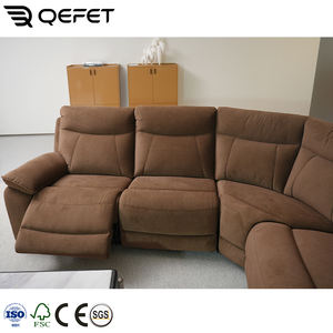 أريكة زاوية حديثة قابلة للتعديل بخمسة مقاعد من القماش الرمادي، مجموعة أرائك مستطيلة الشكل لغرفة المعيشة والفيلات مع أرجل معدنية - Product Image 4