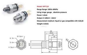 MPT100 초소형 마이크로 압력 센서 - Product Image 3