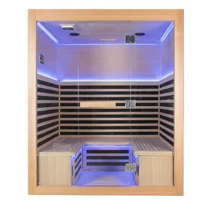 Hot Selling Custom ized Classic Design 5-6 Personen 1,8*1,9*1,5 m Kanada Hemlock Far Infrared Choice Trocken sauna raum