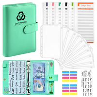 Carnet à 6 anneaux en cuir PU avec logo personnalisé, format A5/A6, planificateur budgétaire avec enveloppes pour argent liquide, idéal pour promotion ou cadeau