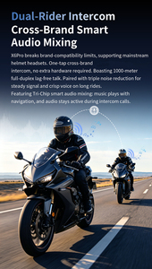 Nouveau casque de <span class=keywords><strong>moto</strong></span> avec interphone 1000m, mixage audio, partage de musique, 35h d'autonomie et haut-parleur dynamique 40mm - Product Image 4