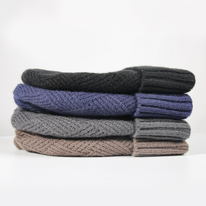 Bonnet en tricot avec bande réfléchissante, double couche, à revers, pour l'hiver, les sports de nuit en plein air, chaud, coupe-vent, anti-froid - Product Image 6