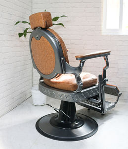 A 2026 Classic Vintage Heavy Duty Back Reclining Salon <b>Chair</b> Antique <b>Brown</b> Mens All Purpose Barber <b>Chair</b> - Product Image 5