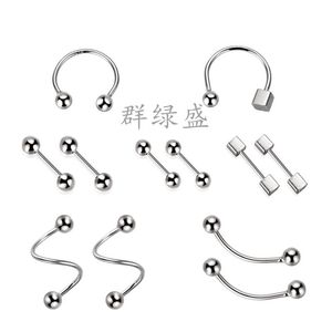 S925 Sterling Silver Screw <b>Earrings</b> Korean Style Threaded Ear <b>Cuffs</b> Beady Studs Daily Wear Geometric Design White Gold - Product Image 1