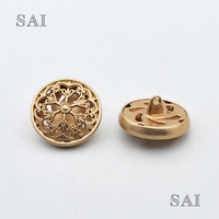 Kancing Logam Bulat Berongga Motif Bunga Grosir