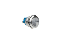 Interrupteur à bouton-poussoir momentané et maintenu, éclairé par anneau, étanche IP67, en acier inoxydable, 10 broches, DPDT, 12/16/19/22/25/28/30mm