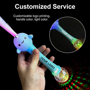 Baguette à fibres optiques Dolphin de 15 pouces avec boule de projection RGB pour concerts, festivals, fêtes et cadeaux promotionnels en gros - Product Image 2