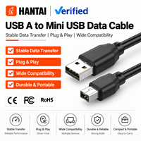 Kabel Printer USB 2.0 Harga Pabrik 0.5m Warna Hitam Putih Kabel Berpelindung