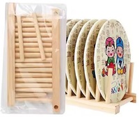 Support de rangement multi-usages en bois pour disques vinyles, égouttoir à vaisselle en bambou pour la cuisine