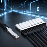 Câble de raccordement direct QSFP-DD 8x25G SFP28 DAC 200G économique pour mise à niveau de cluster de serveurs de centre de données, compatible PoE 5G, PVC/LSZH
