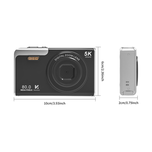 Nouvelle caméra portable tendance pour vlog, design fin, vidéo 5K, 80MP, écran 2,8'', appareil photo numérique compact pour la photographie étudiante - Product Image 1