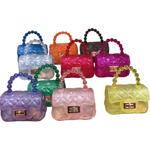 Borsa Tote elegante borsa con perla trasparente Color caramella borsa monospalla per bambina sacchetto di gelatina per bambini Mini Jelly Bag - Product Image 3