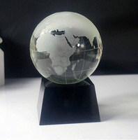 Monde de verre cristal sur Socle Noir Base MH-Q0230