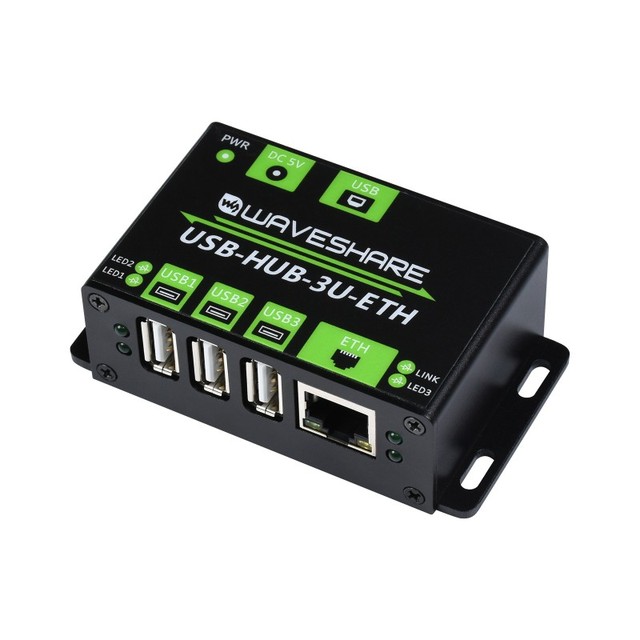 Industrial Grade Multifunctional USB HUB, Extending 3x USB Ports + 100M Ethernet Port
