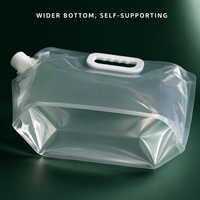 Emballage de conteneurs de boisson en plastique transparent pliable portable de 4 L 5 litres, emballage personnalisé avec bec verseur, sac d'emballage pour l'eau