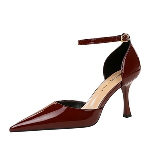 8323-2 BIGTREE <span class=keywords><strong>sandali</strong></span> sexy in pelle verniciata a punta superficiale con tacchi alti da donna semplici in stile europeo-americano - Product Image 3