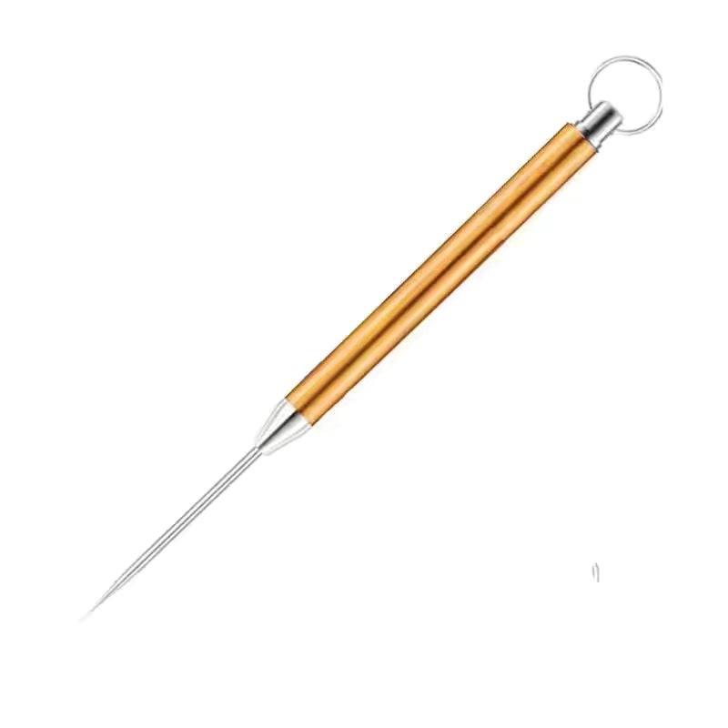 Gold retractable toothpick