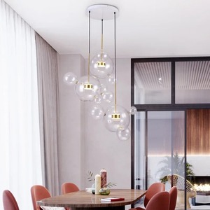 Lámpara de Techo LED Moderna y Creativa con Burbujas de Vidrio Transparente, Estilo Mickey, Iluminación Interior para Restaurantes, Bares y Tiendas de Ropa - Product Image 6