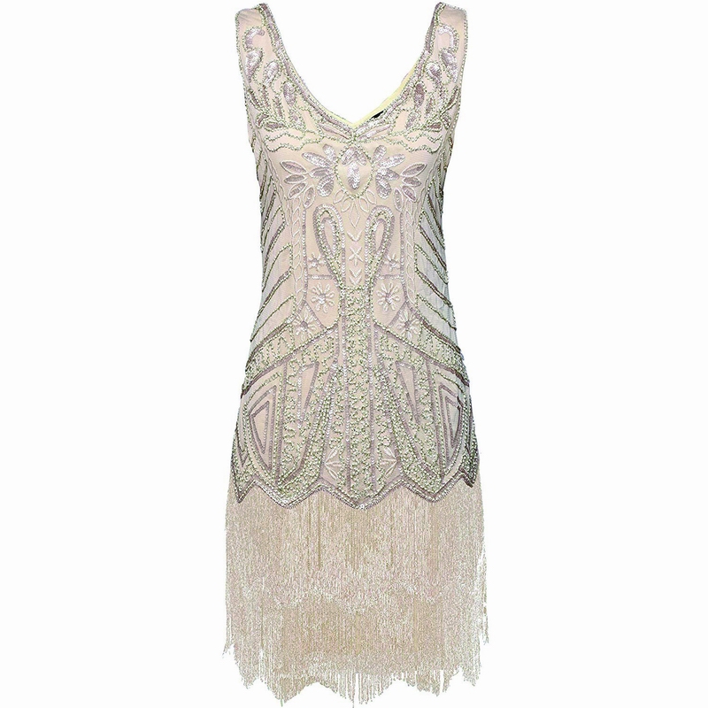 1920s Sequin Beaded Gatsby Dress Costume for Women  Perfect for Flapper  Parties & Charleston Dance Events, Available in Multiple Colors