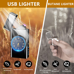 Briquet personnalisé en gros avec horloge, prix abordables, briquet à gaz butane avec montre pour homme, pour cigarettes - Product Image 2