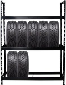 رف إطارات طراز Tiger XL 2X X X 45 X أسود يدعم 36 إطارات و صفقة ميجا تحميل لورشة العمل لتخزين المرآب - Product Image 6
