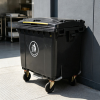 Conteneur anti-poussière en HDPE de 1100L avec couvercle à ajustement précis et poignée antidérapante pour jardin botanique, arboretum, pépinière