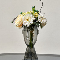 Kreatives Design Gesichtsform Bett Raum dekoration Ornamente Haushalts blume Glas Pflanzen vase