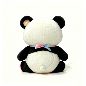Peluche Panda Personnalisée avec Ruban Dégradé et Nœud, Adorable Panda Assis en Peluche Rempli de Coton PP, Unisexe - Product Image 4