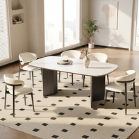 Table à manger moderne minimaliste en bois de frêne blanc, 4 chaises, style mi-siècle, pour maison, appartement, villa