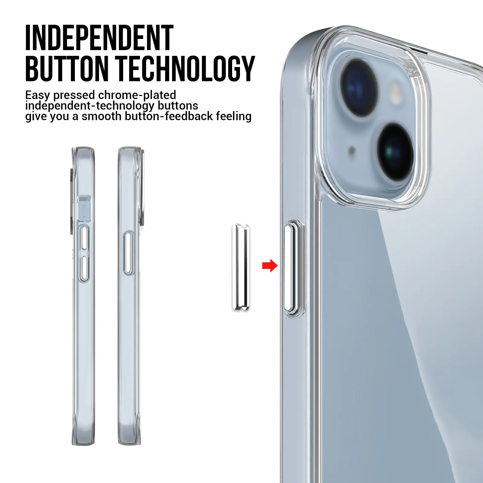 Neue Waren! Clear Space Phone Case für iPhone 15 11 12 13 Pro Max 14 Plus 6 7 8 Plus Transparenter PC Hard Back Cover Telefon hülle