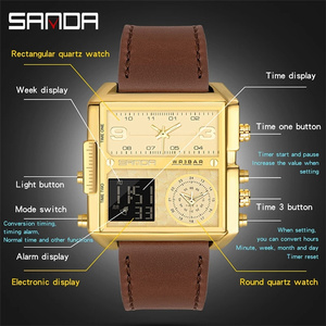 Đồng Hồ Điện Tử Hiển Thị 3 Lần Sang Trọng Đồng Hồ Đeo Tay Nam SANDA Thương Hiệu Chính Hãng Đồng Hồ Báo Thức Ngộ Nghĩnh Và Nguyên Bản Đồng Hồ Nam Thời Trang - Product Image 3