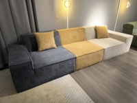 Canapé Modulable Économique en Mousse Compressée, Ensemble de Meubles Capitonnés pour Salon, Appartement, et Loft