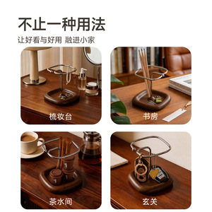 Half Island Good Remote <b>Control</b> <b>Holder</b> Walnut Wood Color Desktop Organizer For Tv And Air Conditioner Storage Rack - Product Image 4
