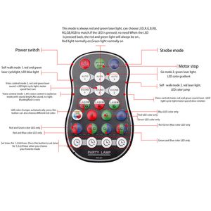 Luz Láser LED RGB Mini USB Recargable U'king para Fiestas, DJ, Discotecas y Clubes, con Control Remoto y Manual, Clasificación IP44 - Product Image 4