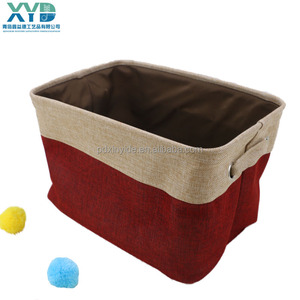 En gros pas cher pliable poignée style robuste petit panier de rangement en jute <span class=keywords><strong>tissu</strong></span> panier - Product Image 3