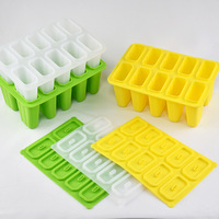 Outils de crème glacée d'été Offres Spéciales avec des bâtons en bois moules à Popsicle en Silicone moule à Popsicle de crème glacée en caoutchouc de Silicone personnalisé
