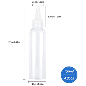 30ml 50ml <span class=keywords><strong>60ml</strong></span> 100ml 120ml 250ml 350ml 500ml rõ ràng <span class=keywords><strong>Pet</strong></span> Twist Top cap Applicator mini bóp chai cho tóc dầu - Product Image 2