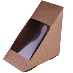 Boîte à sandwich pour fenêtre 6 pouces en kraft |   Film 40 mm |   Trous d'aération |   Revêtement PE |   Logo imprimable - Product Image 1