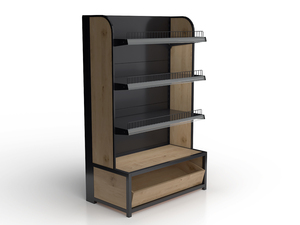 Estantería Elegante de Hierro y Madera Maciza para Supermercado, Estante Versátil de Alta Visibilidad para Pan y Frutas - Product Image 6